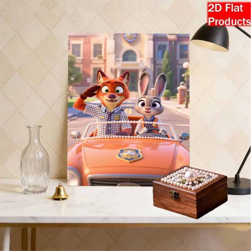 Disney Pearl Art DIY Kit Nick Judy Pearl Gemstone Painting Home Wall Decor Craft