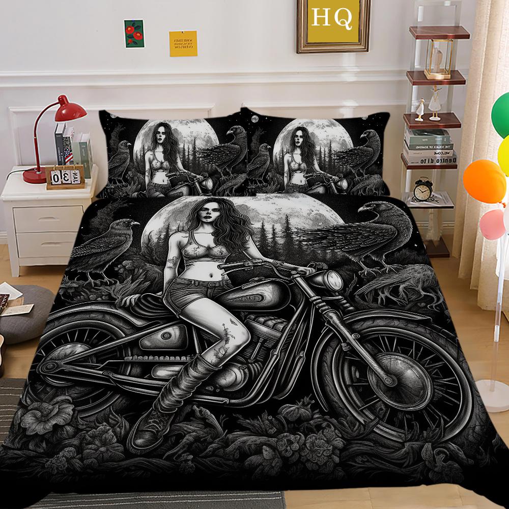 3D Beauty Skull Druck Bettwäsche Twin Size Polyester Tagesdecken Teen Design Mode Heimtextilien