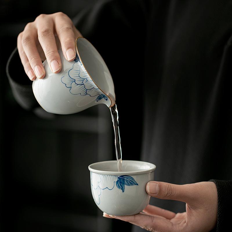 Hand-painted underglaze color master cup single cup ceramic teacup personal special large tea cup Pu'er cup Kung Fu tea set