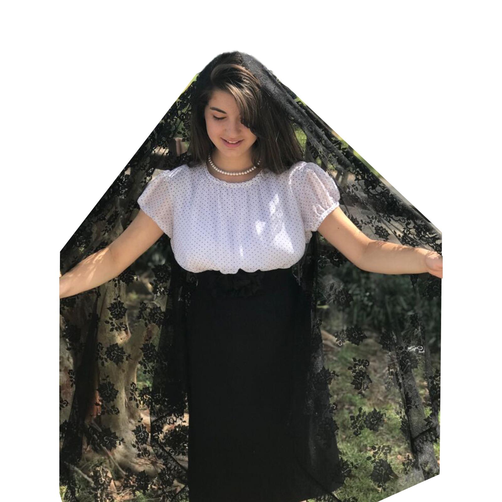 

Модная летняя свадебная шаль для женщин с кружевной отделкой, повседневные шали с цветочным узором, фуляр, женские принадлежности чёрный