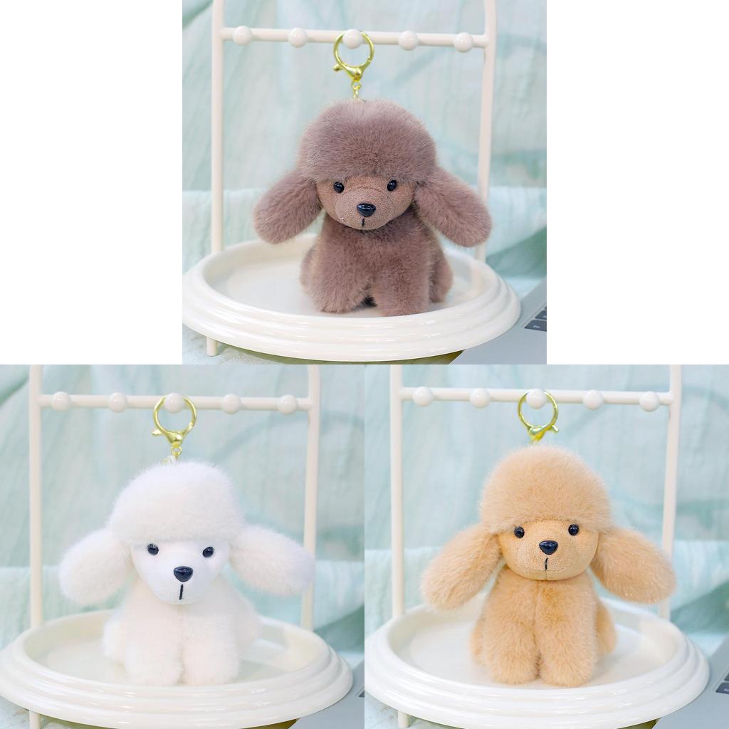 Plush Poodle Dog Toy Gift For Girls With Keychain And Bag Decor