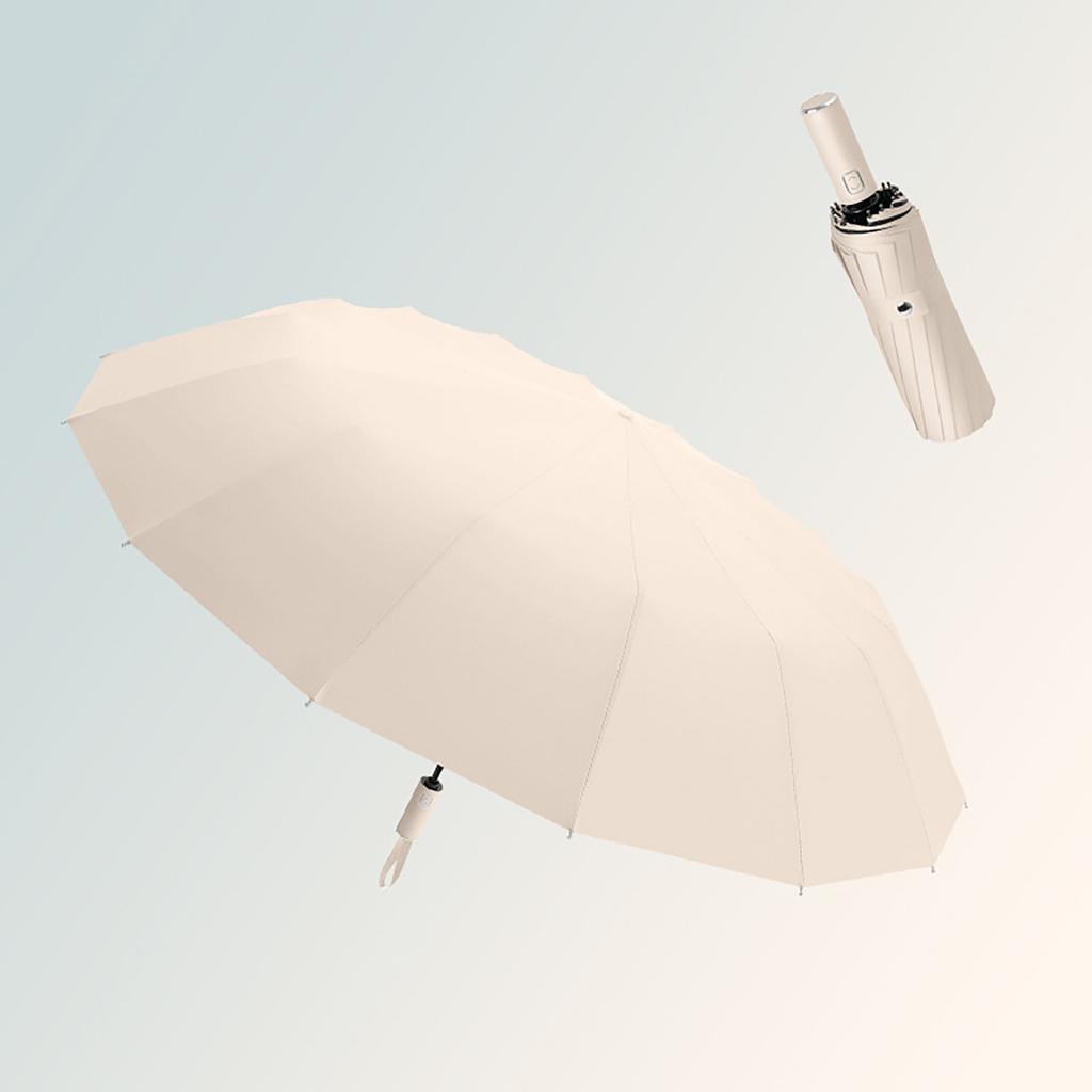 16 One Button Open And Close Black Glue Umbrella, Thickened And Oversized Folding Umbrella, Sun Umbrella, Fully Umbrella