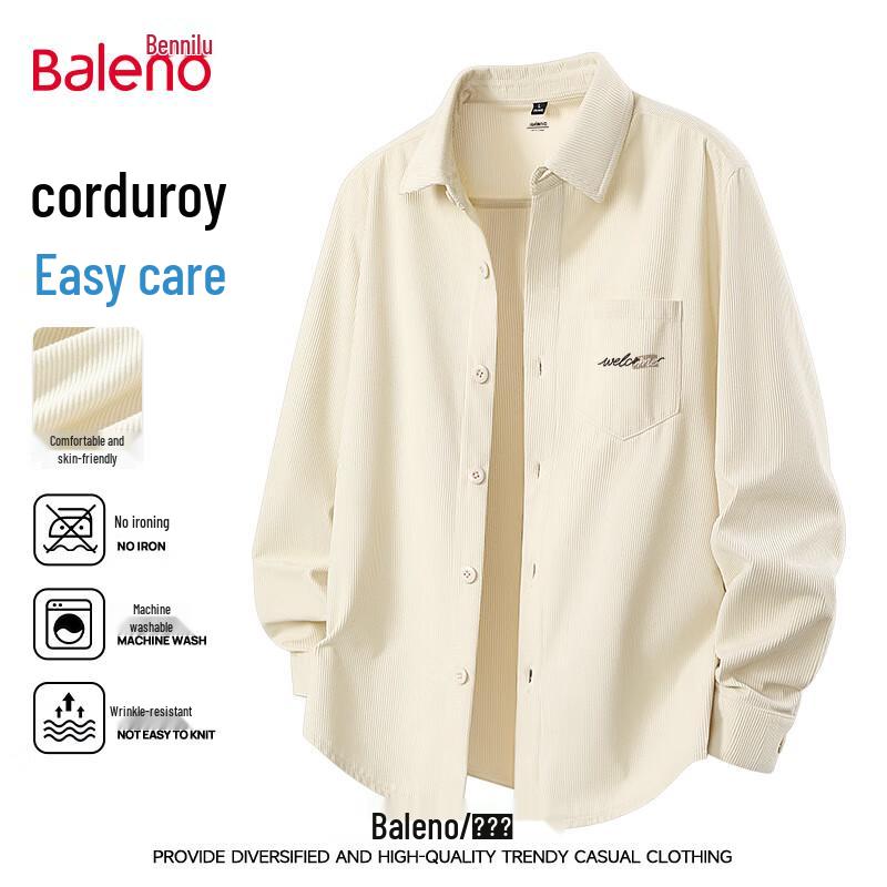 

Baleno Men s Corduroy Long-Sleeve Shirt 4XL