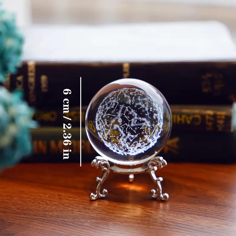Bola decorativa de cristal grabada con constelación de 1 estrella, pisapapeles, vidrio feng shui, decoración de arte para el hogar global, 60 mm /