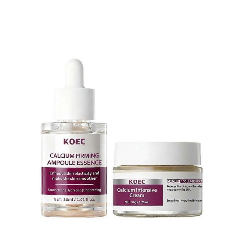 Calcium Intense Creme + Calcium Intense Ampullen Serum, Straffende Feuchtigkeitscreme, Calcium Volumen Multi-Balsam, Intensive Feuchtigkeit für tiefe Falten, Anti-Aging
