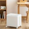 Plastic Book Organizer Foldable with Wheels Stationery Storage Box with Lid Large Capacity Movable Bookshelf Data Storage