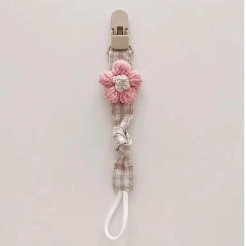 Cute Flower Dummy Nipple Holder Plastic Embroidery Pacifier Clips Baby Pacifier Chain Children