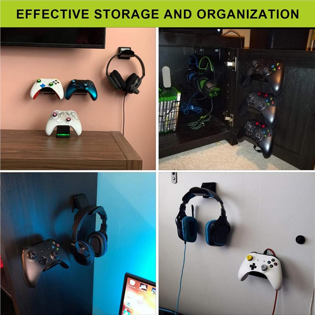 Universal Acrylic Controller Bracket Wall Mount Self-adhesive Gamepad Headset Headphone Hanger Stand Cafe Bar Organization