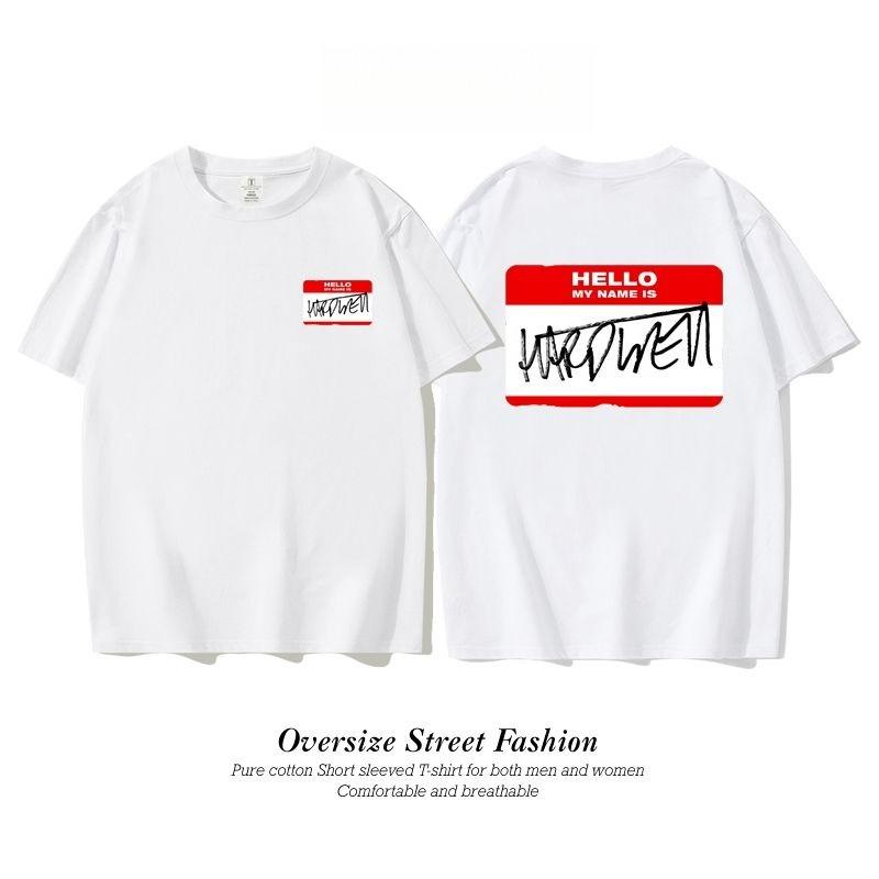 Hardwell Top 100 Dj Dancing Wear Electric Music Shoulder Short-sleeved T-shirt Oversize Men's and Women's Casual Comfortable Top