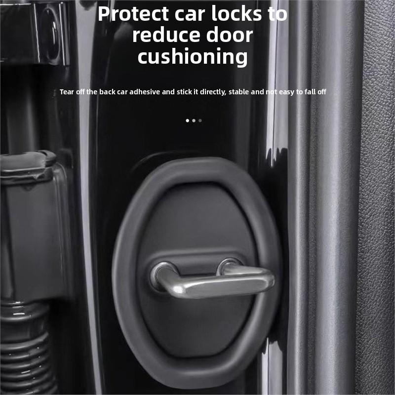 2/4Pcs Universal Car Door Closing Shockproof Silicone Cushion Mute Shock Absorber Protective Covers Car Door Latch Accessories