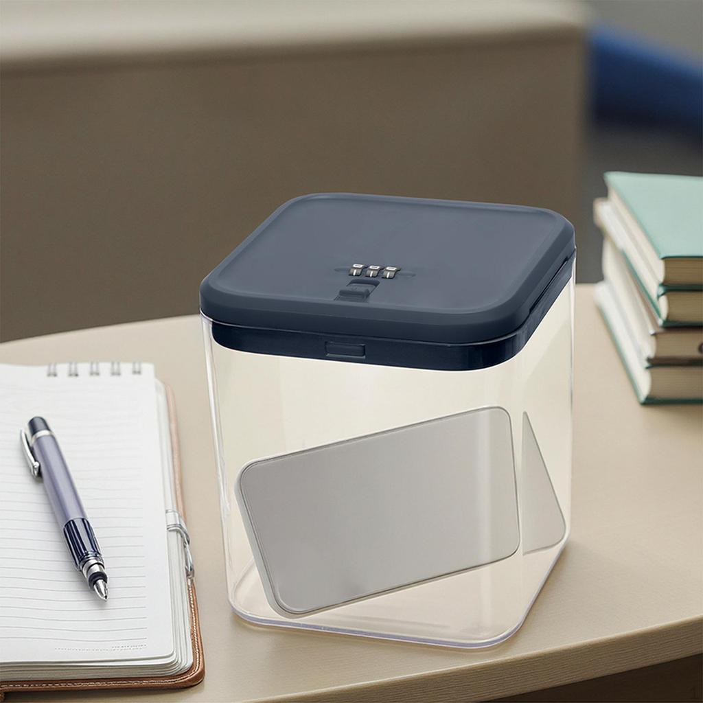 Box, Lockable Storage Phone Locker Organizer, Tabletop Password Lock,