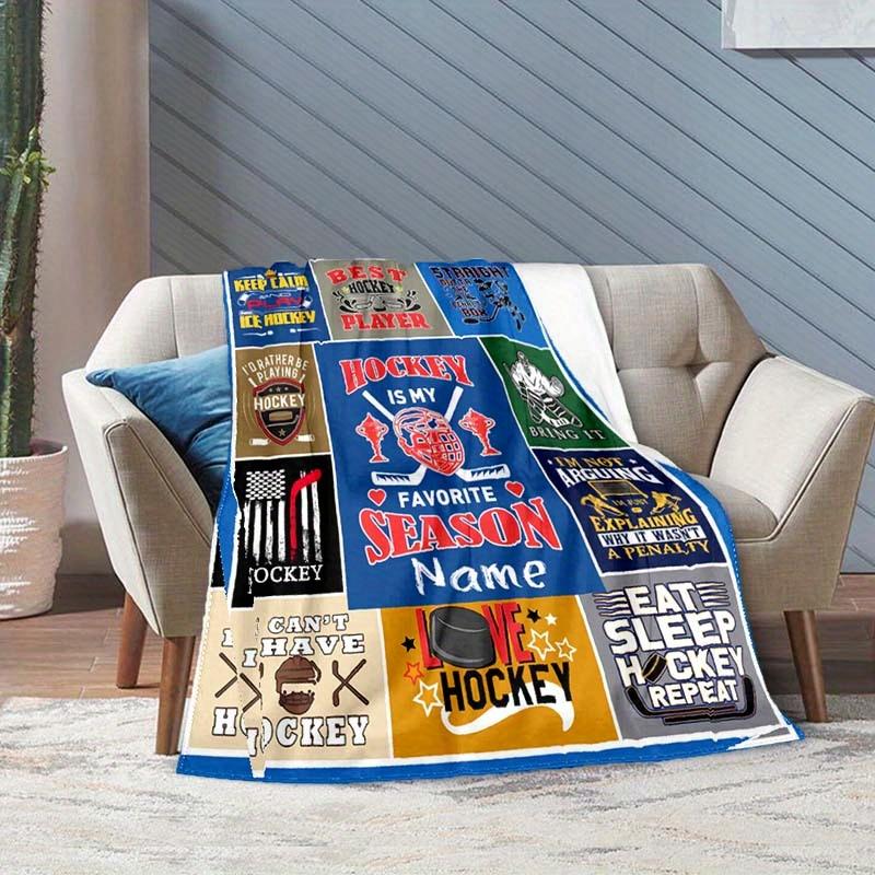 Hockey Customize Your Name Blanket Warm Comfortable And Soft Blankets Are Suitable For Home Chairs Office Sofas Sofas Office Camping And Gifts For