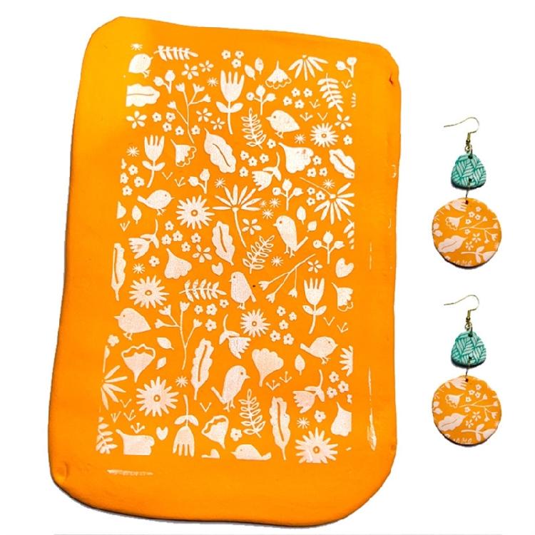Heart Silk Screen Stencil Clay Silkscreen Print for DIY Printing Earring Scraper