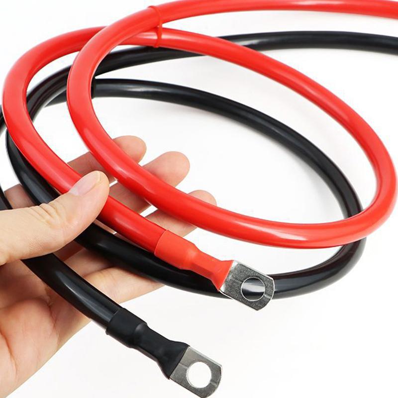 Battery Connect Inverter Cable Silicone Cable With Lug Cable Soft Terminal Wire Black Red M6 M8 M10 9Awg 7Awg 5Awg 4Awg 2Awg