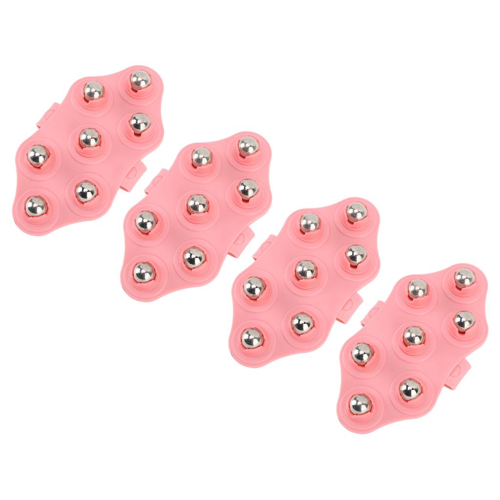 4pcs Palm Shaped Massage Glove Manual Glove Massager with 7 Roller Balls for Body Massage