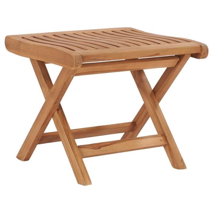 Repose-pied pliable - VIDAXL - Bois de teck - Brun - Jardin - Contemporain
