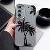 Coconut Tree Pattern TPU Soft Slim Case For Samsung S25 S24 FE S23 Ultra S22 S21 A16 A56 A36 A55 A15 Leather Texture Shockproof Matte Phone Cover