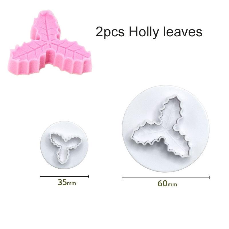 

Spring Biscuit Mold Flower Christmas Leaves Plastic Household Kitchen DIY Festival Party Dessert Cake Decoration Props TMZ