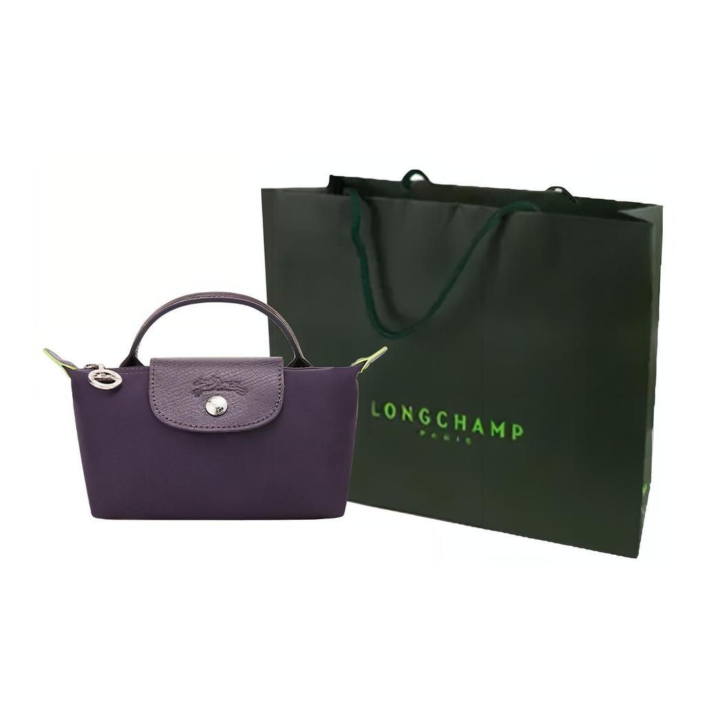 Longchamp Chiusura con Bottone e Cerniera Borsa Tote in Tela di Poliammide Riciclata Borsa Tote da Donna Viola 34175919645