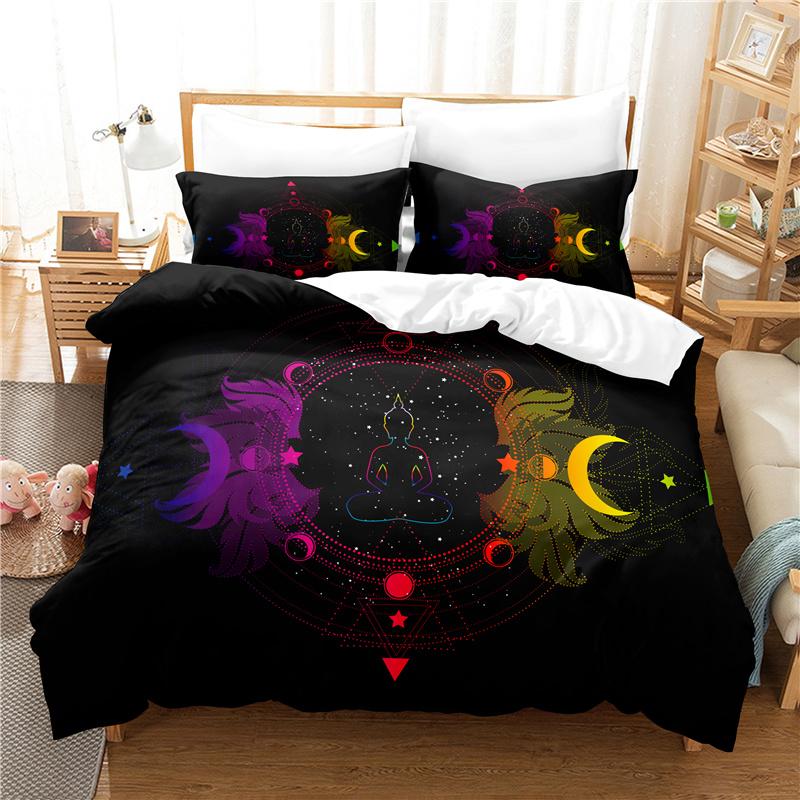 Buddha Duvet Cover Set Queen Size Single Double Bed 220x240cm Twin King Full Bedding Sets Quilt Case Linens 3D HD Pillowcase