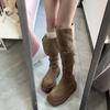 Winter Street Style Thick Heel Women Over The Knee Knight Boots Fashion Fold Two Ways Wear Shoes Female Silm Thigh High Booties