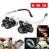 Magnifying Glass With Led Light Head-Wearing Glasses Jewelry Loupe Welding Soldering Tools 8X 15X 23X