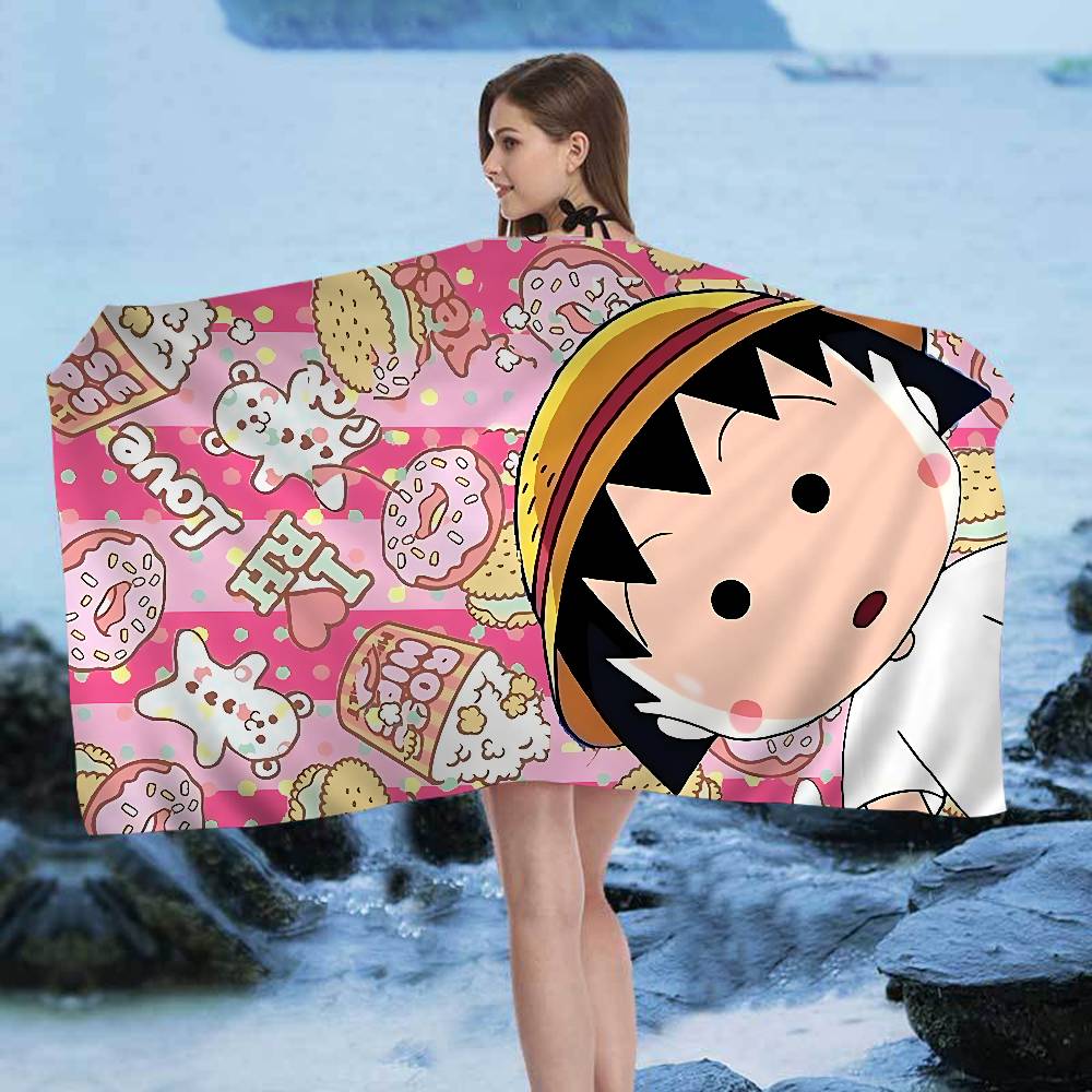 Catoon Chibi Maruko Chan Beach Towel Colorful Bath Towels For Girl Microfiber Quick Dry Custom Sand Free Beach Yoga Spa Gym Pool