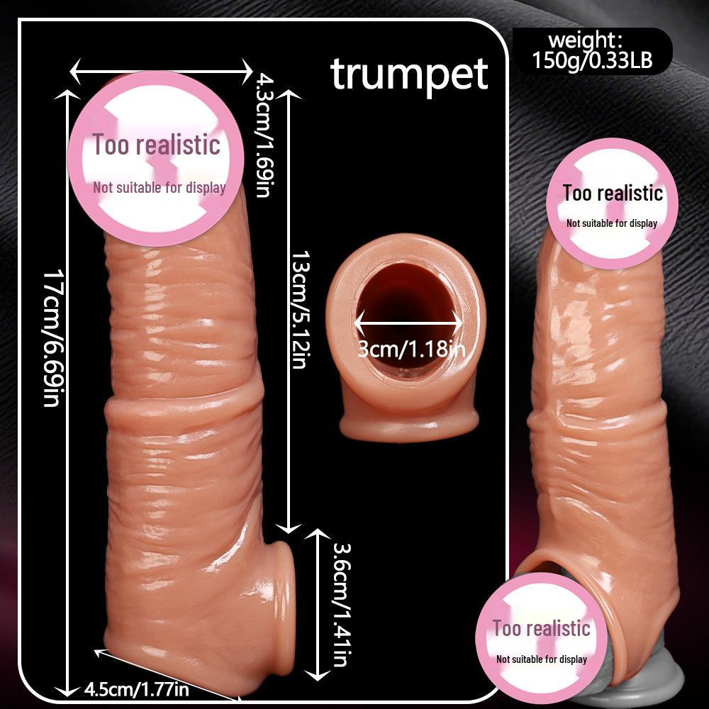 Men's Realistic Silicone Penis Extension Sleeve Adult Toy
