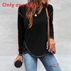 Eco Friendly Long Sleeve T Shirt With Buttons And Irregular Hem For Casual Spring Wear