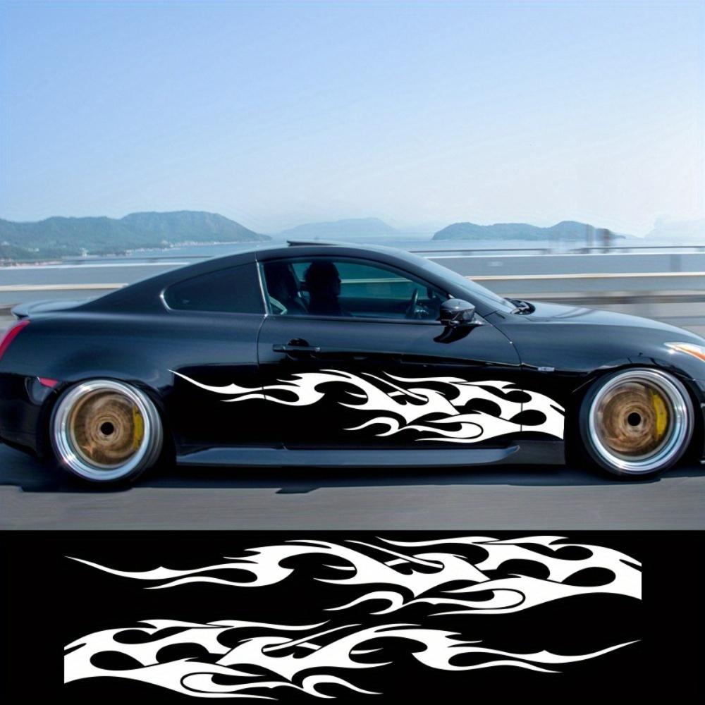 2 Stück/1 Paar Flammen-Grafiken Autoaufkleber Wasserdicht für Auto Seitenkarosserie Tür Umbau Auto Styling Dekor Selbstklebende Vinyl-Aufkleber