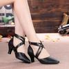 Leder-Latein-Tanzschuhe für Damen, Tanzpartys, Walzer, moderne Tanzschuhe für den Innenbereich, Absätze 6 cm