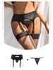Classic Black Leather Women's Adjustable Garter Panties