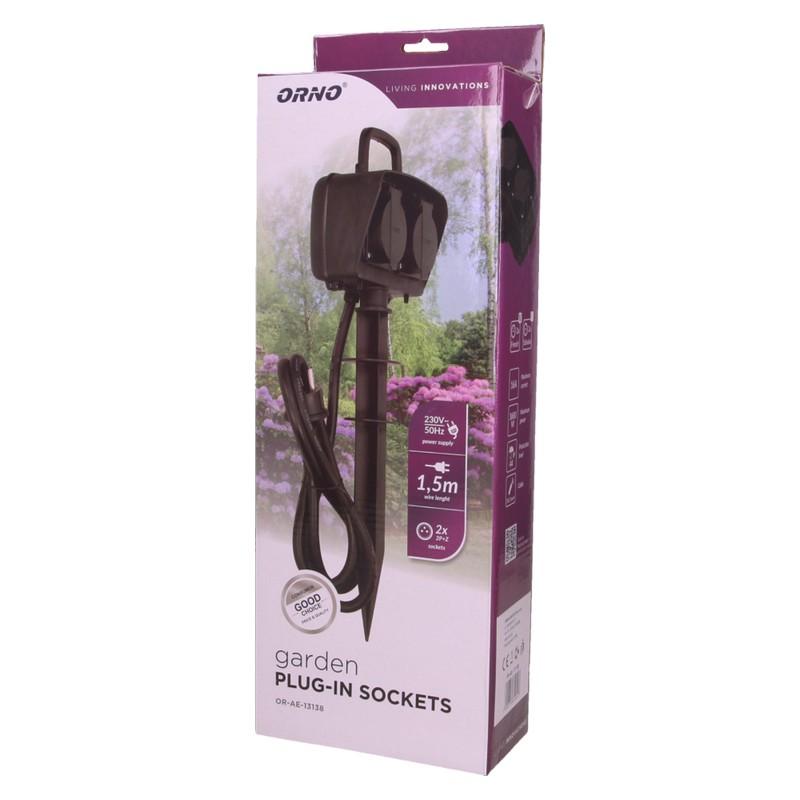Garden Socket 2X2P+Z, Ip44, 1.5M Cable H07Rn-F 3 - On-Ae-13138