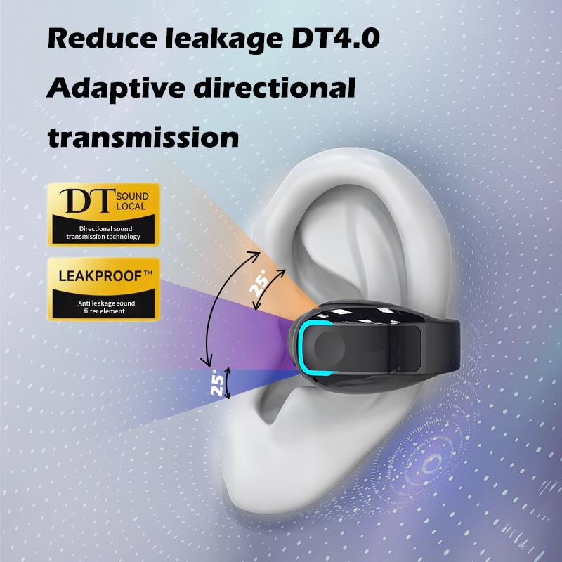 Headset With Microphone Bluetooth 5.3 Ear Clip Headphone Tws Wireless Earphone Single In-Ear Hd Hifi Stereo Touch Control Sports