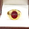 Ruby Oval Cut With 925 Sterling Silver Gold Plated Ring For Men's #B539 JL375684161283