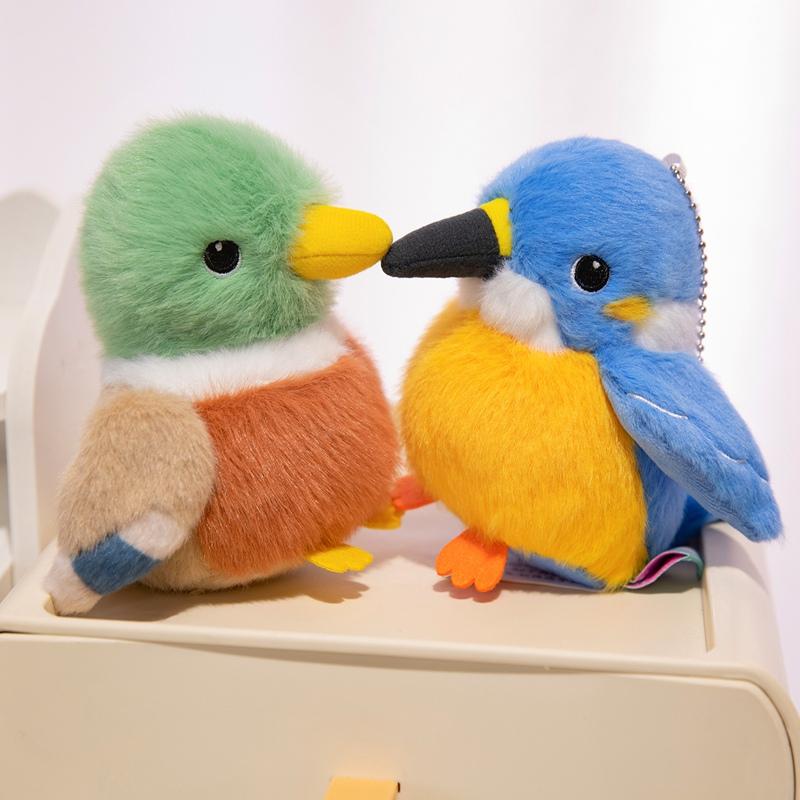 1 Stück 12cm Süße Vogel Plüschtiere Kawaii Wellensittich Stockente Eisvogel Puppen Plüsch Anhänger Spielzeug Entzückende Dekoration Geburtstagsgeschenk