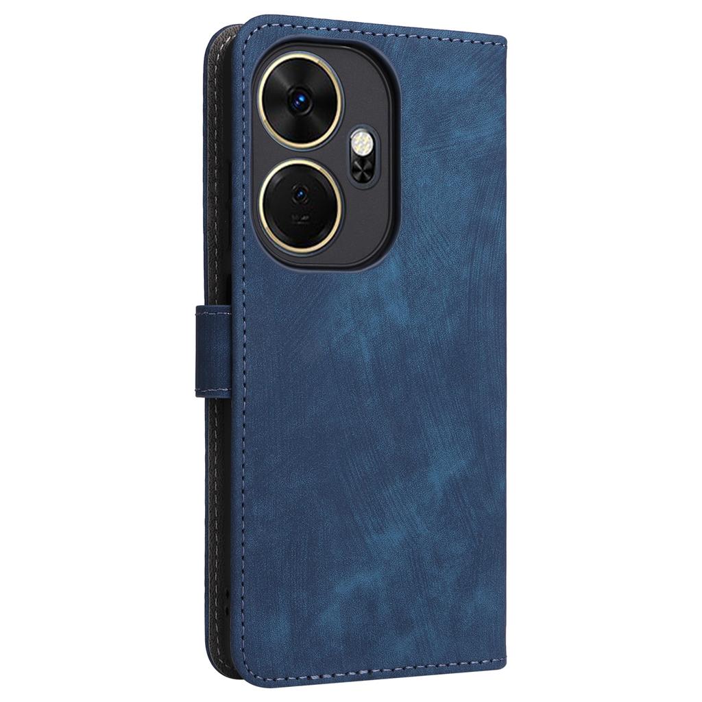 For Itel P55+ P663LN Case RFID Blocking Leather Purse Phone Cover with Wrist Strap