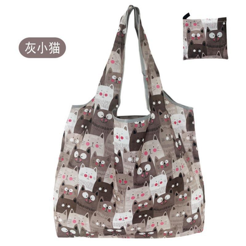 YiLi-Studio Opvouwbare boodschappentas voor dames, Lichtgewicht Waterdichte Herbruikbare Nylon Tote Bag, Draagbare Schoudertas voor Boodschappen