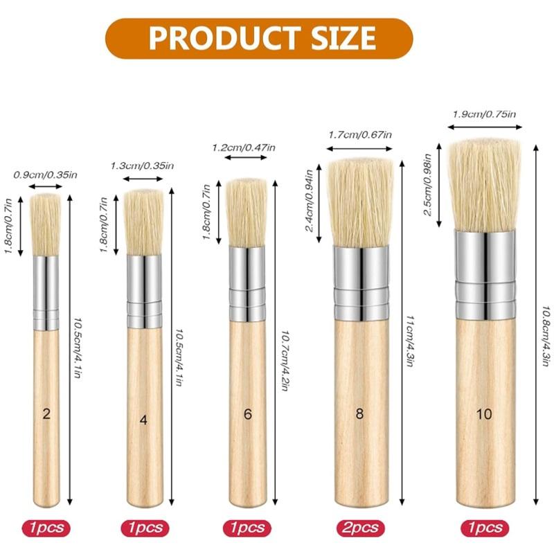 6 szt. pędzli z włosia z drewnianą rączką do akwareli akrylowych do malowania olejem