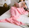 Solid Color Mermaid Tail Knitted Bed Sofa Sleeping Rest Blanket Home Decoration