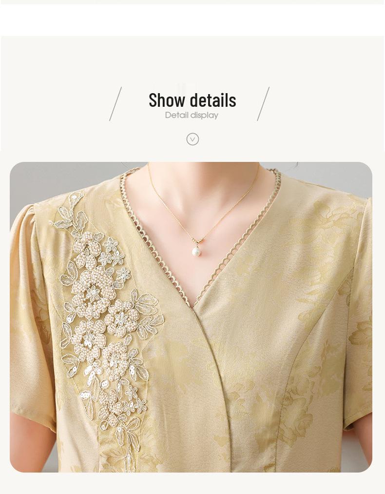 2026 Elegant New Style Chinese Jacquard Embroidered Short-Sleeve Summer Top