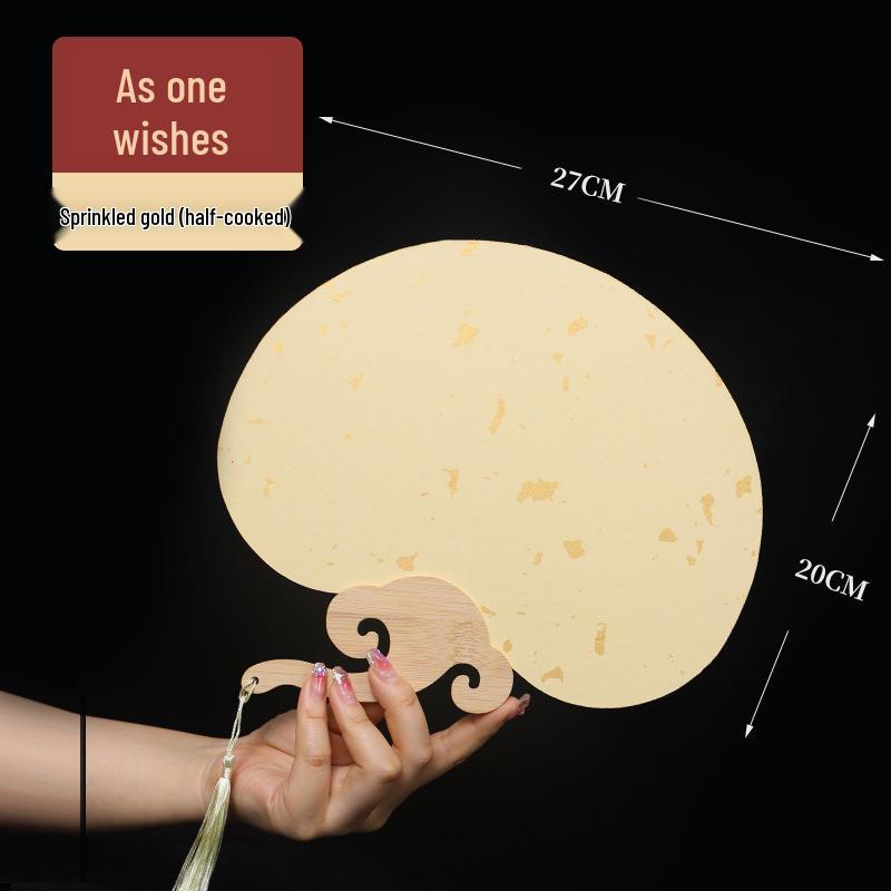 Thickened Double-Sided DIY Round Fan with Blank White Xuan Paper for Hand-Painting