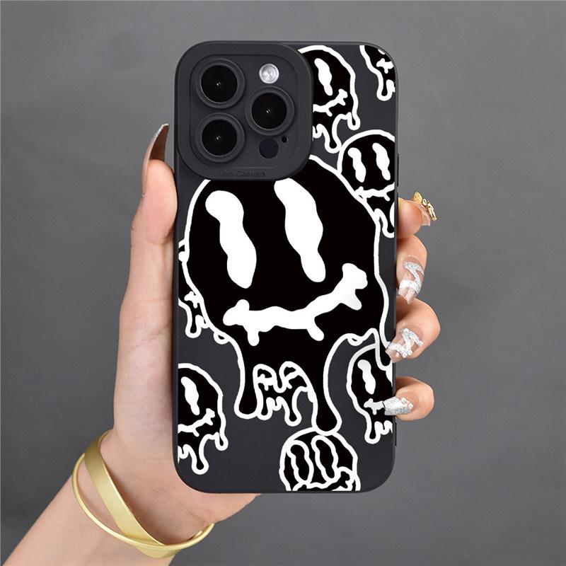 

Ghost Smiling Face Anti-Drop Soft Case for iPhone 15/16/13 Pro Max iPhone 13 чёрный