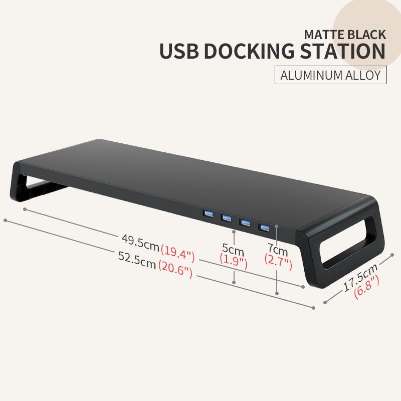 Monitor Stand Riser without or with USB3.0 Hub Computer Monitor Stands Desk Shelf PC Accessories Support Monitor Black