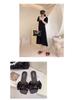 2025 Spring/Summer Women's Square Toe Open Toe Bowknot Slides