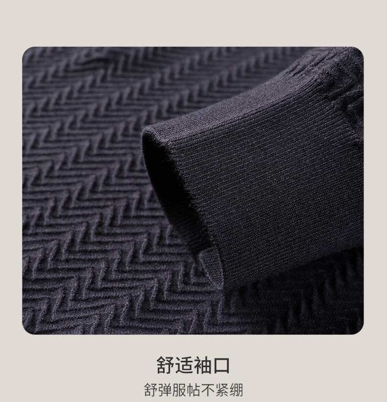 [Sheep Wool&Texture Jacquard] Spring and Autumn New Skin Friendly Breathable Men's Polo Knitted Collar