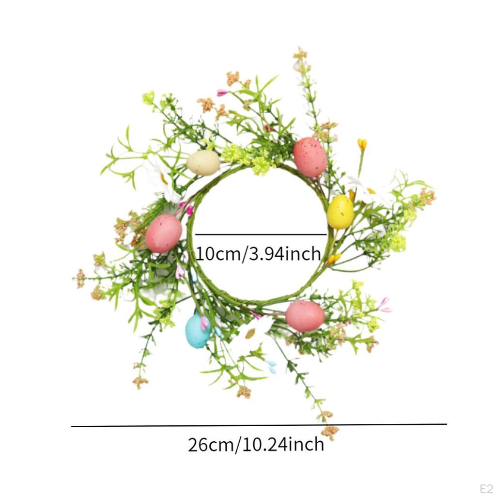 Easter Egg Candle Wreath Artificial Green Leaf Hanging Garland for Wedding Table Centerpiece