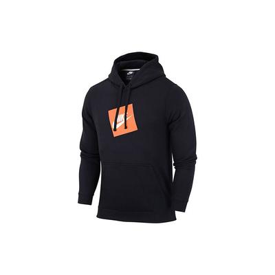 Fleece-Lined Warm Sports Casual Pullover Hoodie Men Tops Black CW6414-010