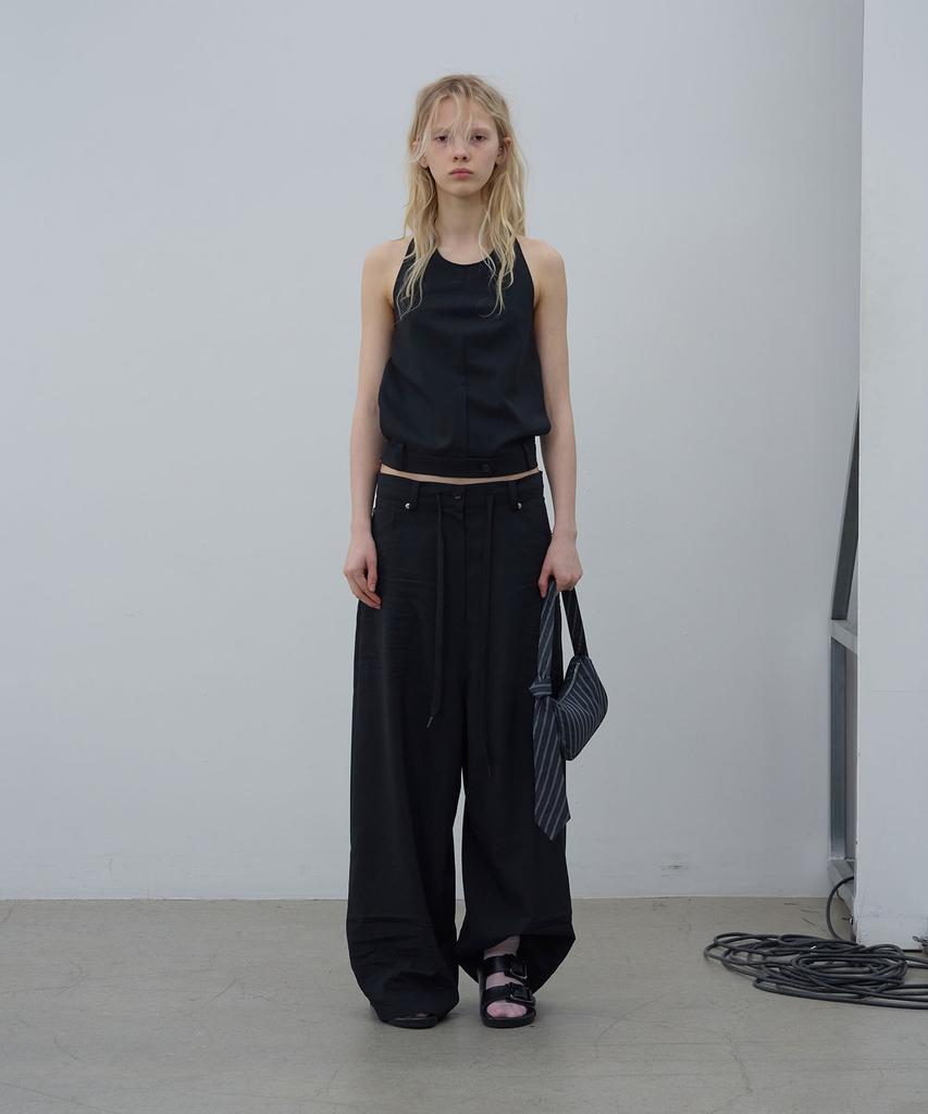 LCDC™ Crinkle Detail Wide Trousers (Black)