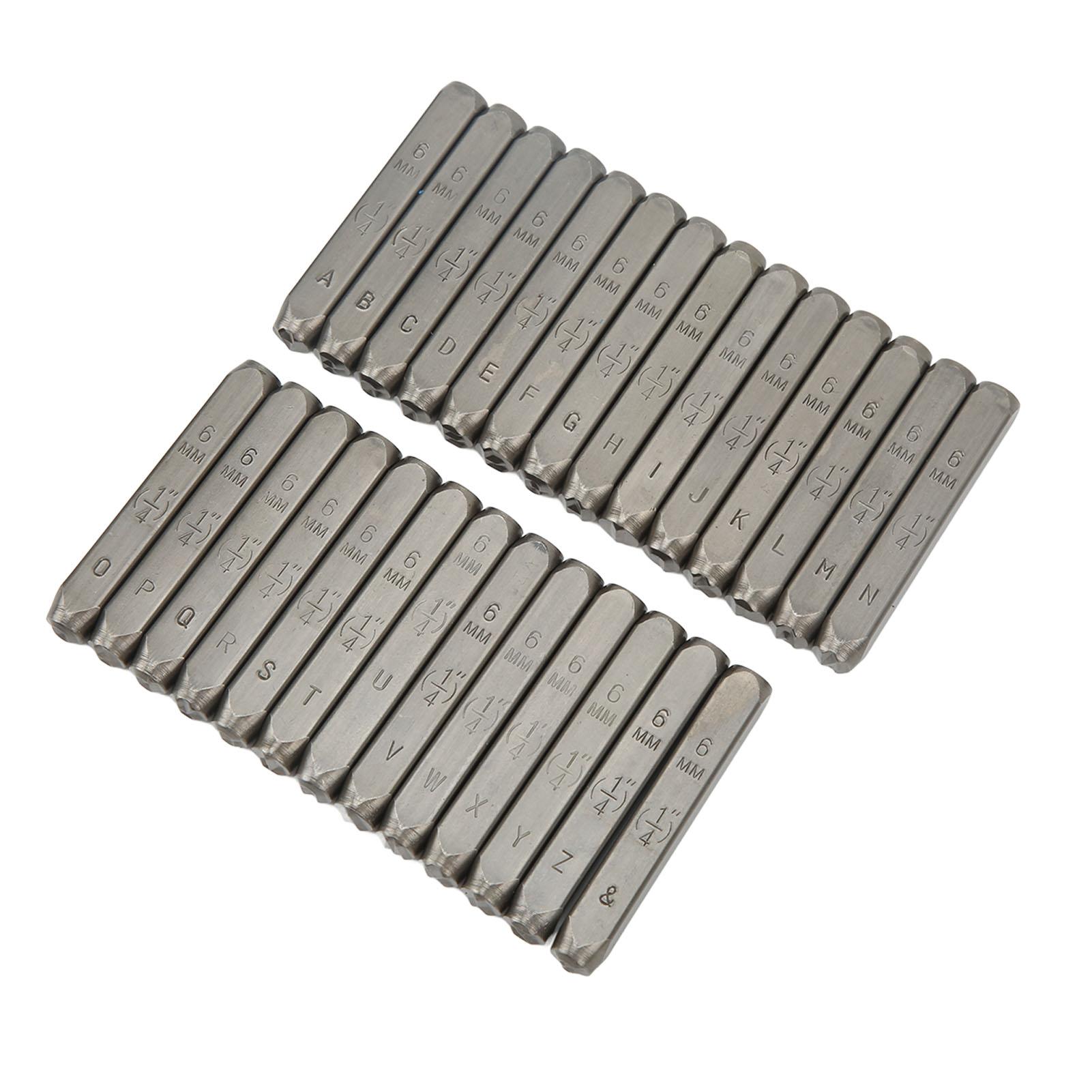 

Letter Punch Set 27 Letters High Strength High Carbon Steel Metal Letter Stamp Set for Jewelry 6mm